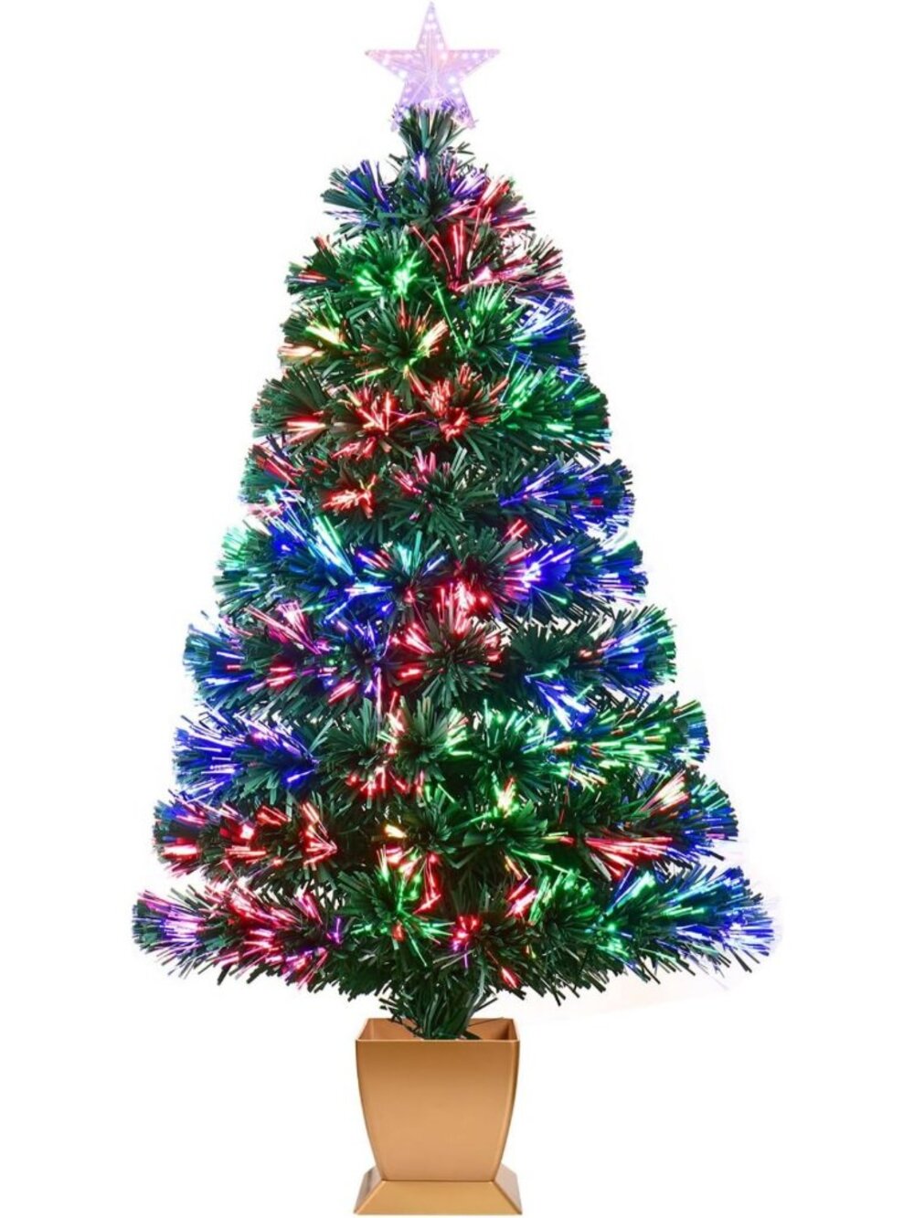 3ft Pre-Lit Green Fiber Optic Christmas Tree - Small Holiday Decor for Festive